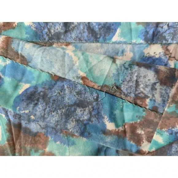 Vintage 50s Blue Brown Button Dress Vintage size 14 - Picture 5 of 9